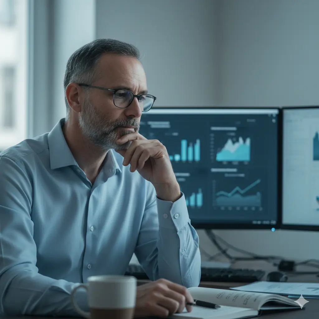 Gestora analisando indicadores